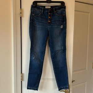 10” High Rise Skinny Button Front Jean
